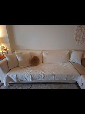 Neoset corner sofa, white, removable covers