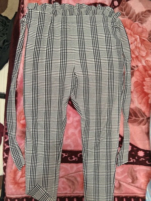 Shein wide leggings pants slightly used, white and gray, size 4XL