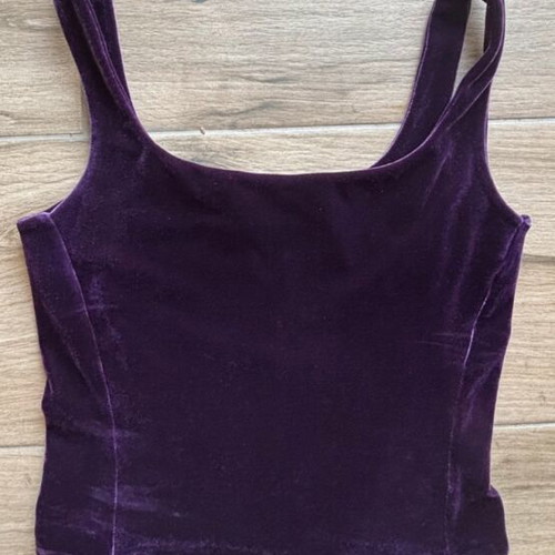 Danoff velvet tank top, vintage, purple, size M