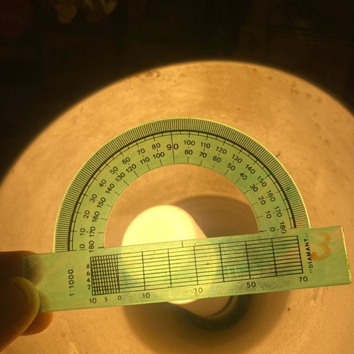 Diamant protractors used, pack of 4, transparent green