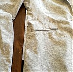  Casual βαμβακερό σακάκι, BERSKA, χρώματος γκρι μελανζέ