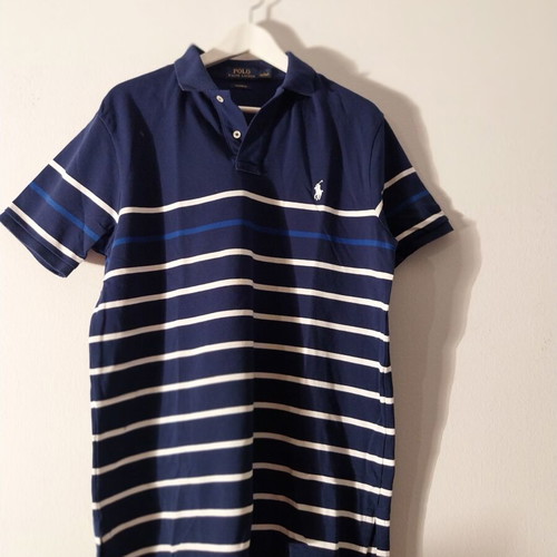 Polo Ralph Lauren men's polo shirt L like new, blue and white