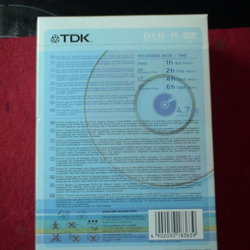 TDK DVD-R pack of 5 with library cases new