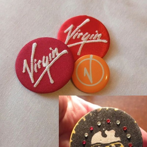 Vintage Virgin & Lenny Kravitz collectible pins like new