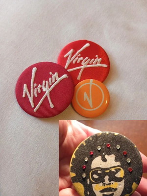 Vintage Virgin & Lenny Kravitz collectible pins like new