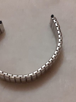 Elastic watch strap new, silver without clasp