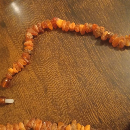 Amber necklace vintage 1970's handmade, like new, multicolor