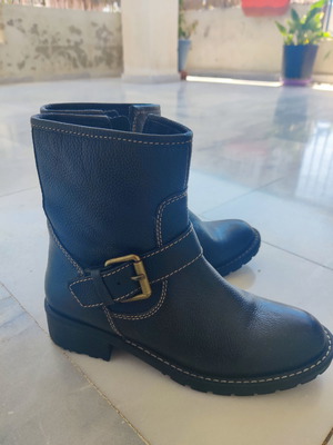 Μποτάκια Benetton δερμάτινα μεταχειρισμένα 37 σκούρο καφέ