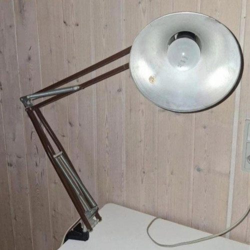 Vintage Danish architect lamp, brown, E27 fitting