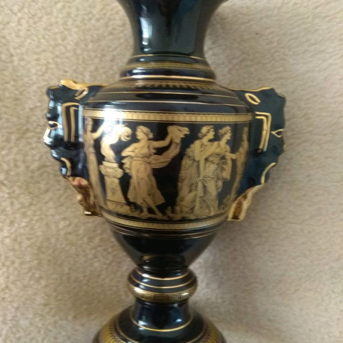 Decorative vase used, handmade, 24k gold plated