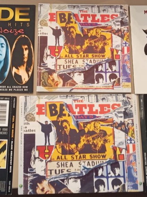 Booklets from Slade, The Beatles, Massive Attack greatest hits used