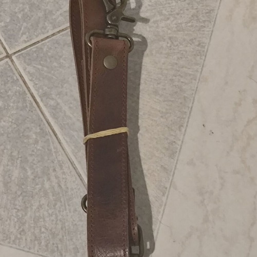 Leather briefcase brown used, handmade 30x35 cm