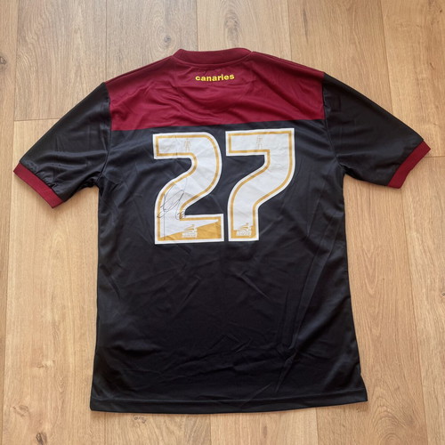 Norwich City Errea Away football shirt 2014/2015 signed size M