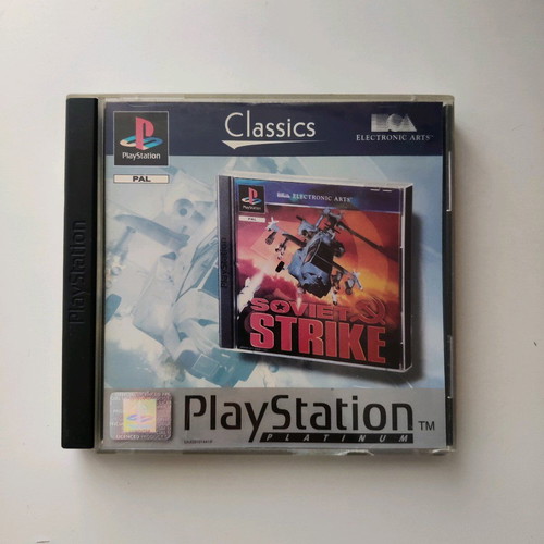 Soviet Strike Platinum for Playstation 1 used, case in poor condition