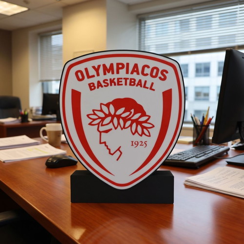 Olympiacos Basketball Logo new, 19x27 cm