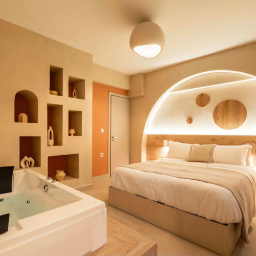 Apartment semi-basement 60 sqm with jacuzzi in Piraeus, furnished