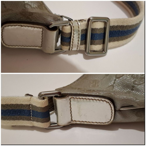 Gucci Crossbody Bag Metallic Silver Canvas used