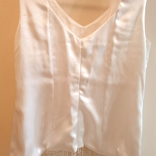 Satin Top Angela Nicole like new, white elegant evening wear