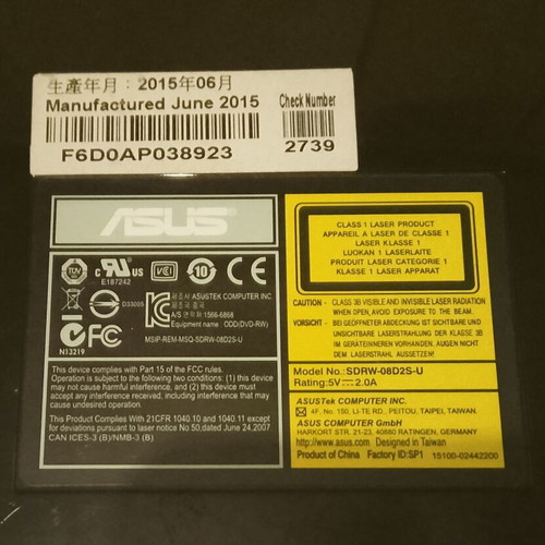 External mini DVD RW CD player Asus used
