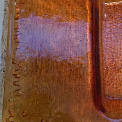 Decorative set vase and tray orange like new
