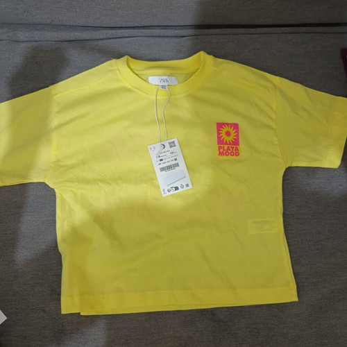 Σετ t-shirt και σορτσάκι Zara καινούριο, μέγεθος 8-9 ετών, κίτρινο και μαύρο