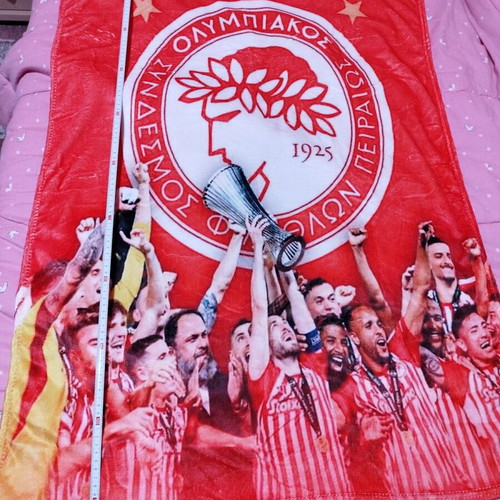 Olympiacos fleece blanket new with Conference League 2024 award design