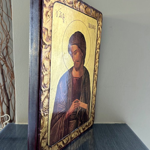 Handmade religious icon of Saint Iakovos, Byzantine style
