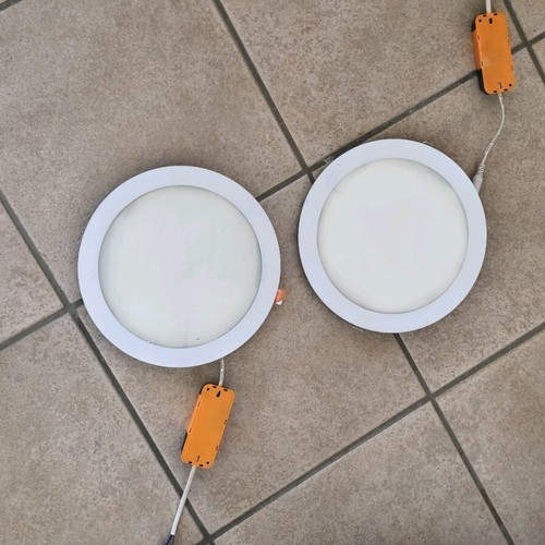 Led recessed lights used, pack of 5, 22cm, white and red
