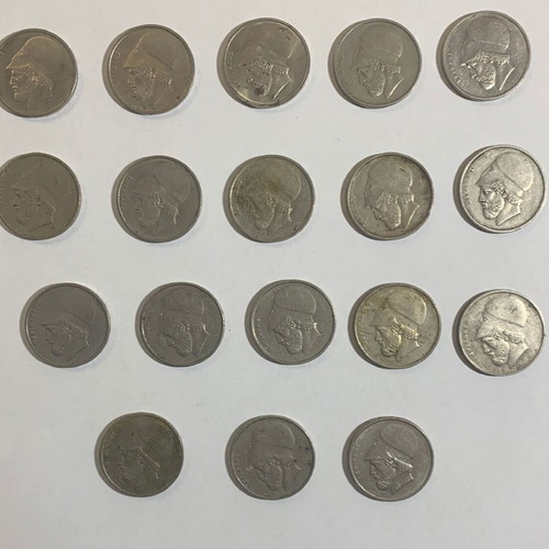 Greek Coins 20 Drachmai 1976-1988, like new, lot of 33 pcs