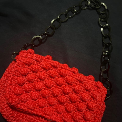 Handmade red handbag like new