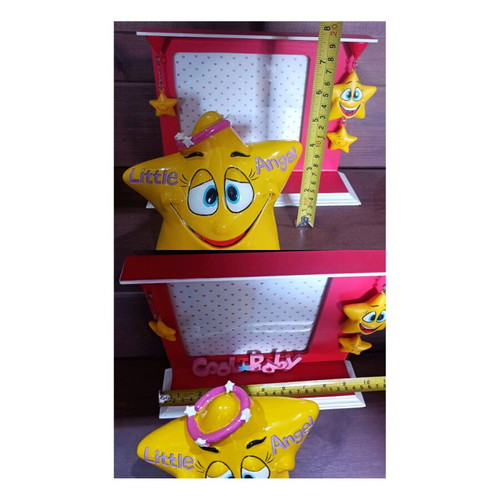 Vintage 90s piggy bank and photo frame set new