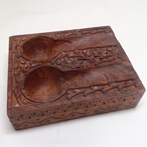 Vintage handmade wooden stand for two tobacco pipes like new
