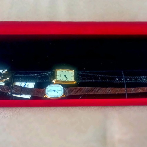 Technos Swiss wristwatch set Tank and Ellipse, NOS