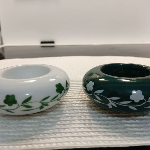 Yves Rosher porcelain candlesticks set of 2 like new