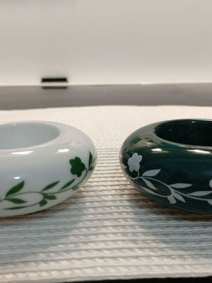 Yves Rosher porcelain candlesticks set of 2 like new
