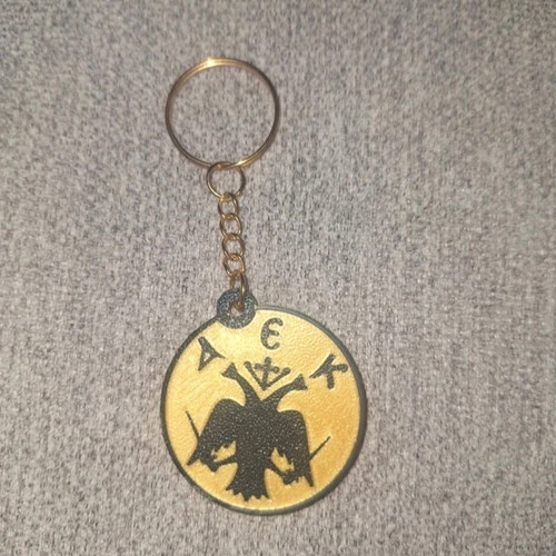 AEK Keychain 3D printed, gold and black