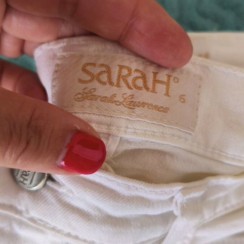Sarah Lawrence white denim pants women like new
