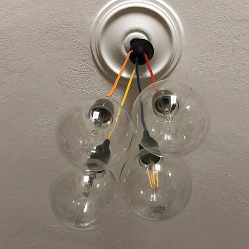 Ceiling light colorful like new, modern with cables
