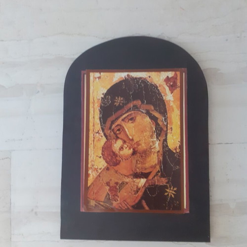 Wooden handmade religious icon new, 39x28 cm, decoupage