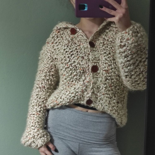Handmade women's cardigan 100% wool with hood multicolor made to order