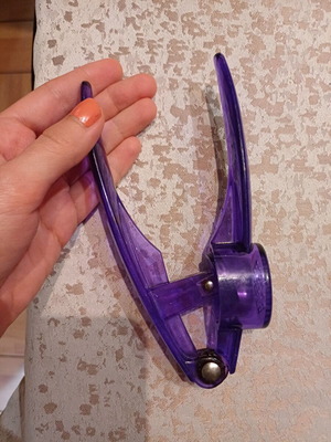 Garlic press used, plastic