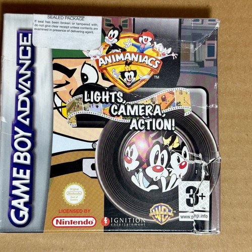 Game Boy Advance SP Animaniacs Lights Camera Action! sealed game