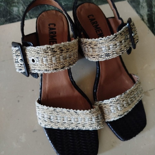 Carmens sandals size 36, like new, leather and raffia