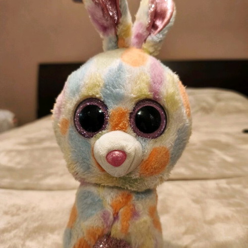 Plush rabbit used, colorful, about 30 cm