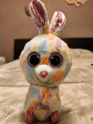 Plush rabbit used, colorful, about 30 cm