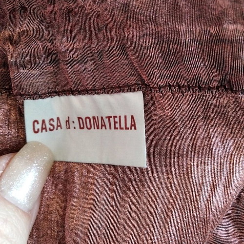 Tablecloth set of three pieces like new, taffeta or organza, crinkle fabric dusty pink