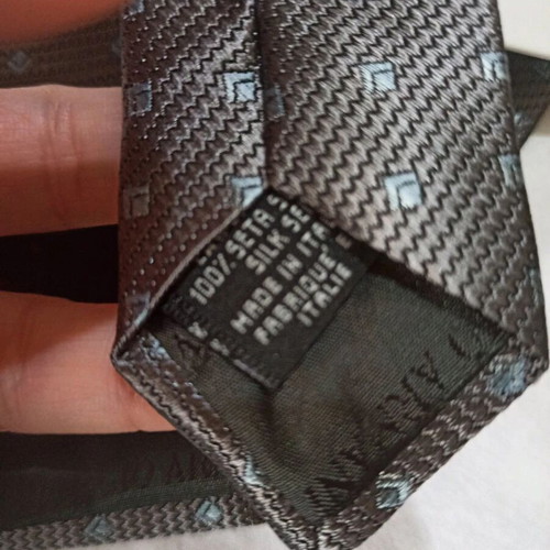Armani Collezioni silk tie, dark grey with geometric pattern