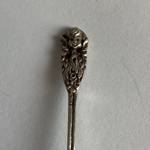 Silver 835 demitasse spoon used with cherub handle