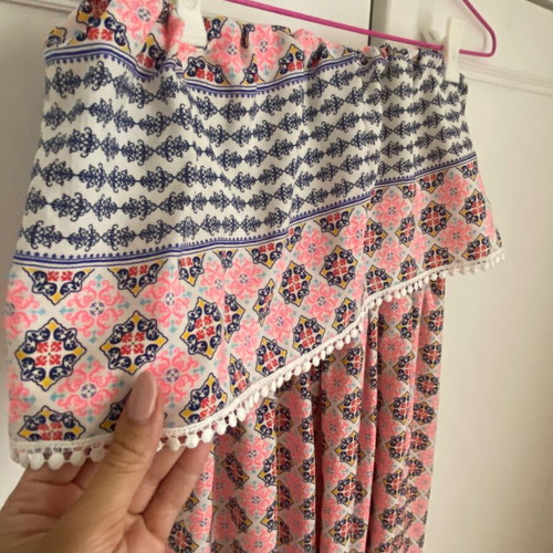 Maxi strapless dress Regalinas like new, white and pink