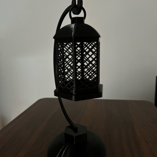 Lamp for LED candle like new, black, 27 cm